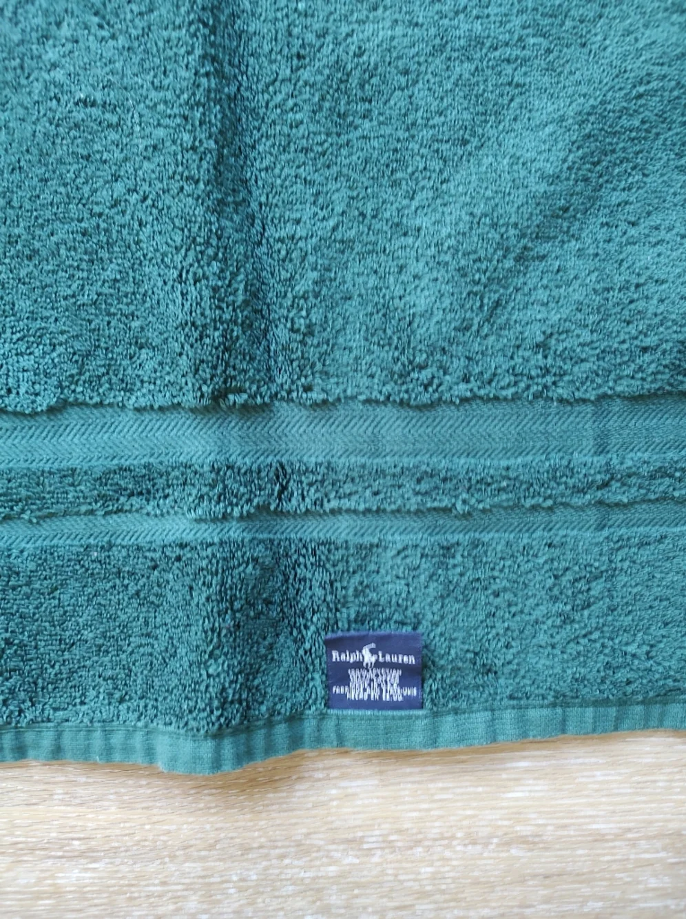 Ralph Lauren Vintage Green Cotton Hand Towels Set Of 2 Made In USA 90s